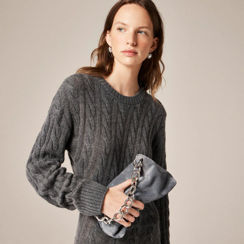 Berkeley small chainlink shoulder bag in suede