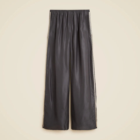 Cosmo pant in viscose twill with embellished side stripe