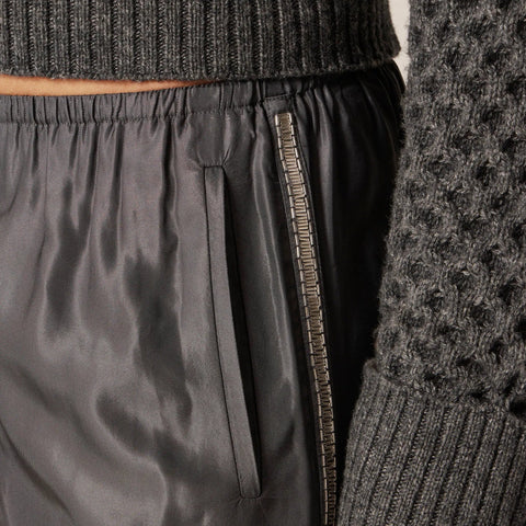 Cosmo pant in viscose twill with embellished side stripe