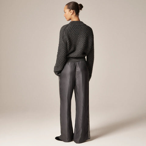 Cosmo pant in viscose twill with embellished side stripe