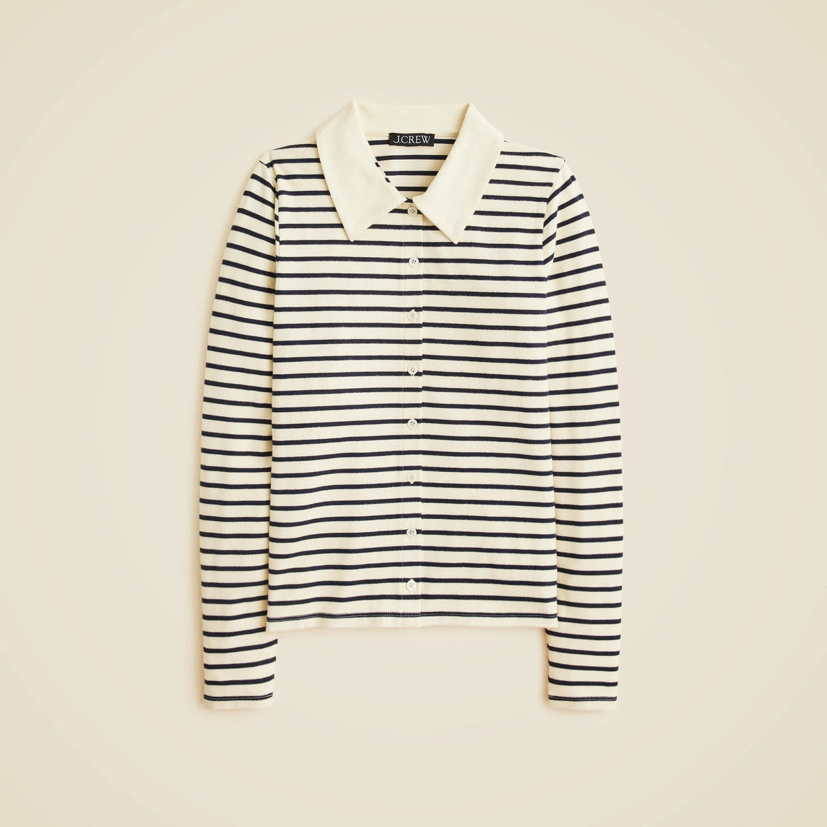 Soft rib cardigan top in stripe