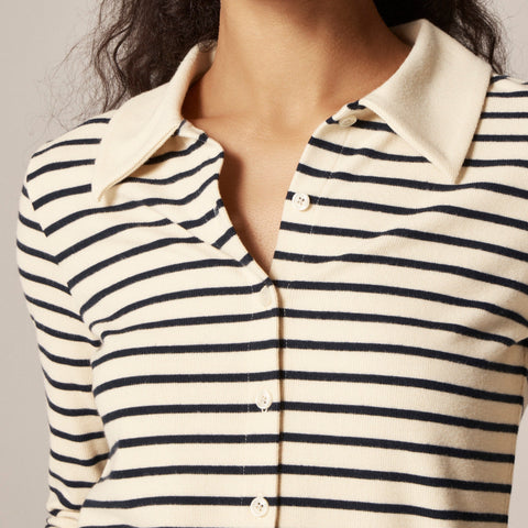 Soft rib cardigan top in stripe