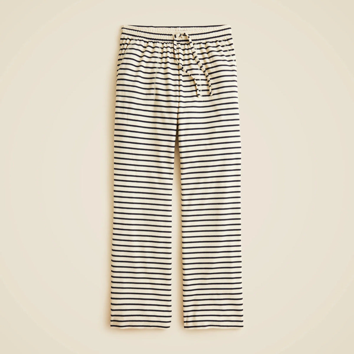 Soft rib wide-leg pant in stripe