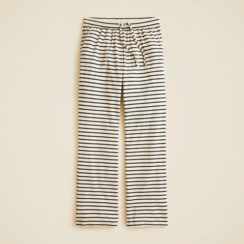 Soft rib wide-leg pant in stripe