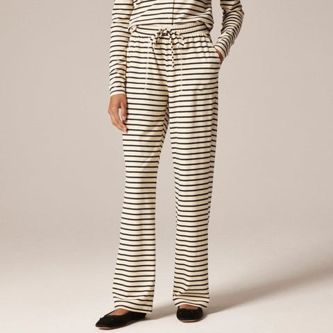 Soft rib wide-leg pant in stripe
