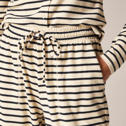 Soft rib wide-leg pant in stripe