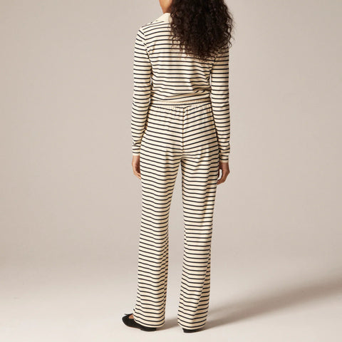 Soft rib wide-leg pant in stripe
