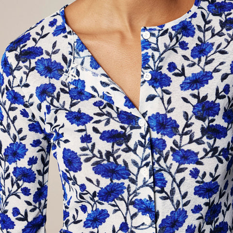 Sheer mesh cardigan top in toile print