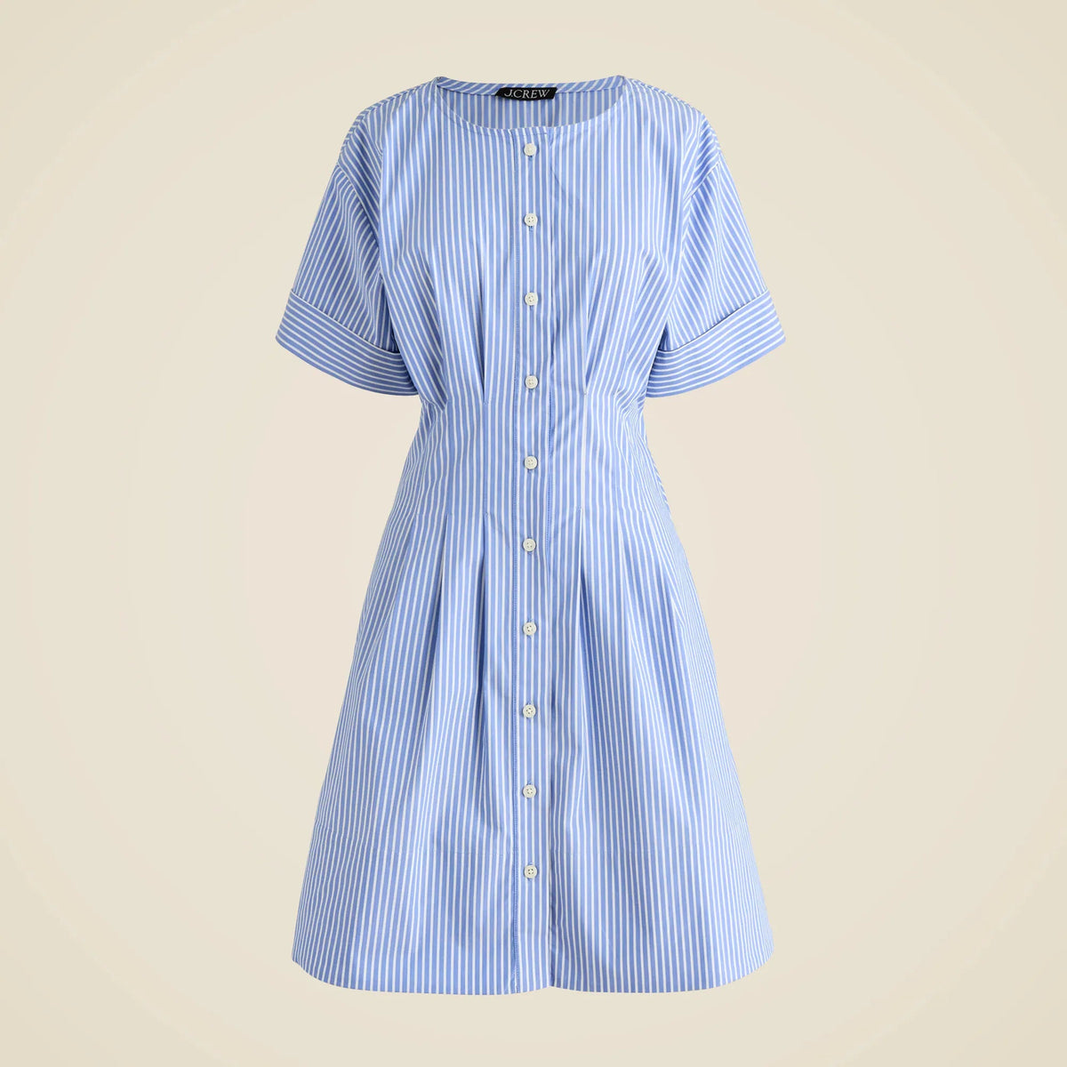 Wren mini shirt-dress in striped cotton-blend poplin