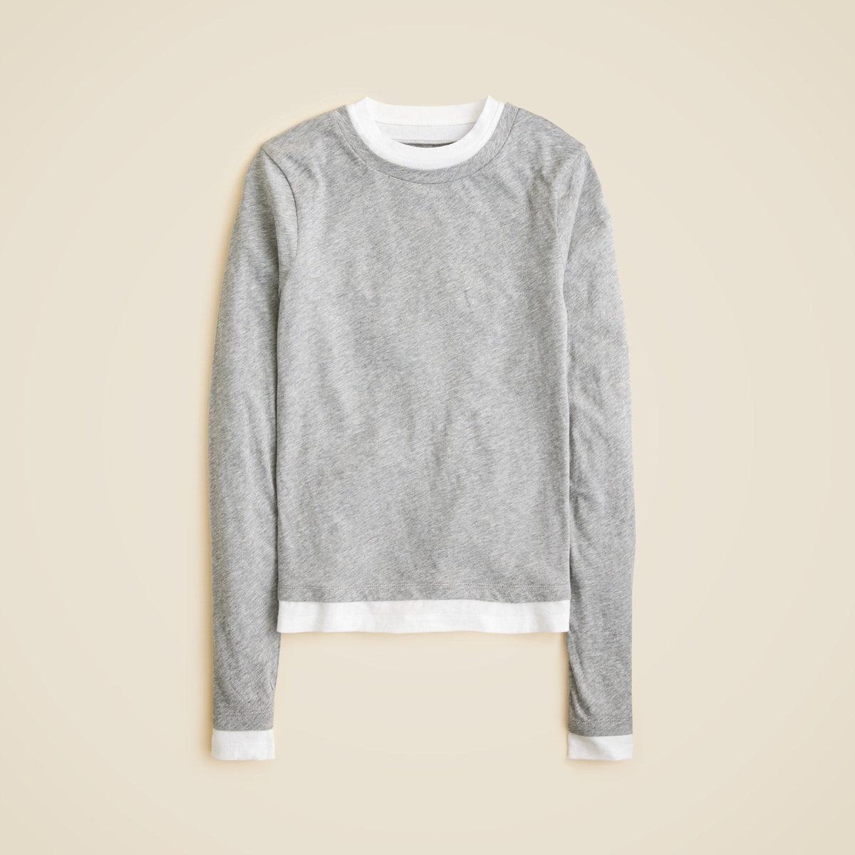 Feather jersey layered long-sleeve T-shirt