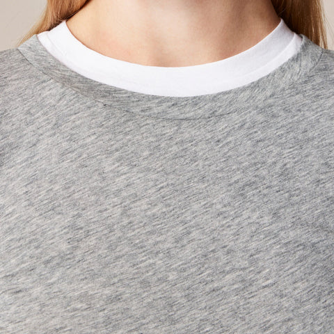 Feather jersey layered long-sleeve T-shirt