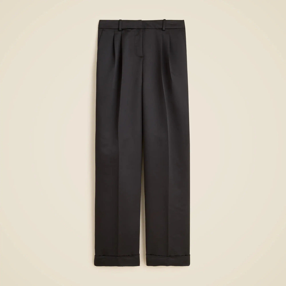 Wide-leg pleated pant in duchesse satin