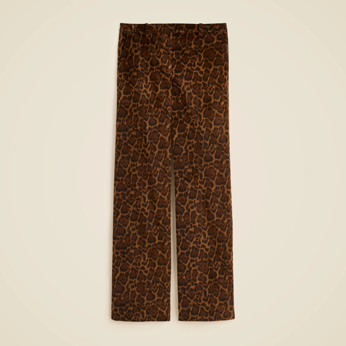 Washed velvet wide-leg trouser in jaguar print