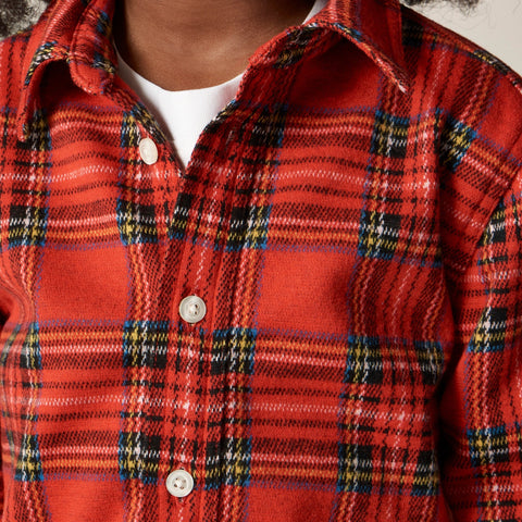Kids' heavyweight Seaboard soft-knit shirt in Good Tidings plaid