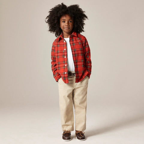 Kids' heavyweight Seaboard soft-knit shirt in Good Tidings plaid