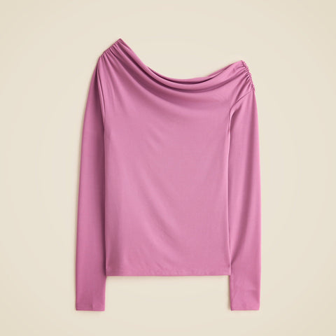 Matte jersey drapey off-the-shoulder top