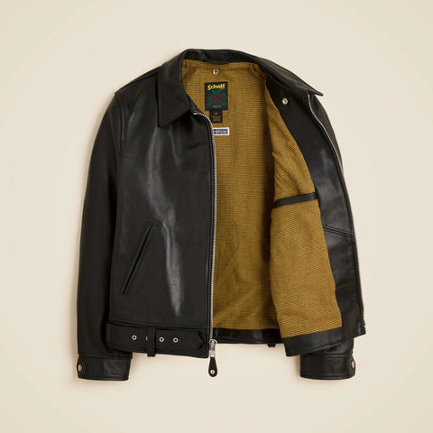 Limited-edition Schott NYC X Wallace & Barnes retro moto jacket in leather