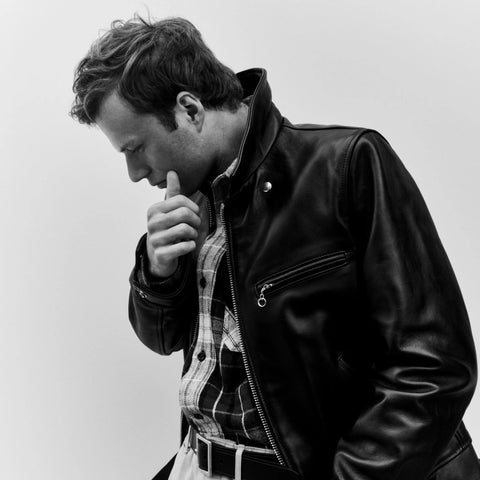 Limited-edition Schott NYC X Wallace & Barnes retro moto jacket in leather