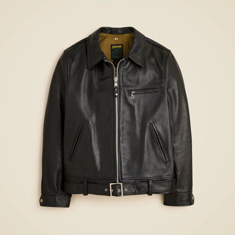 Limited-edition Schott NYC X Wallace & Barnes retro moto jacket in leather