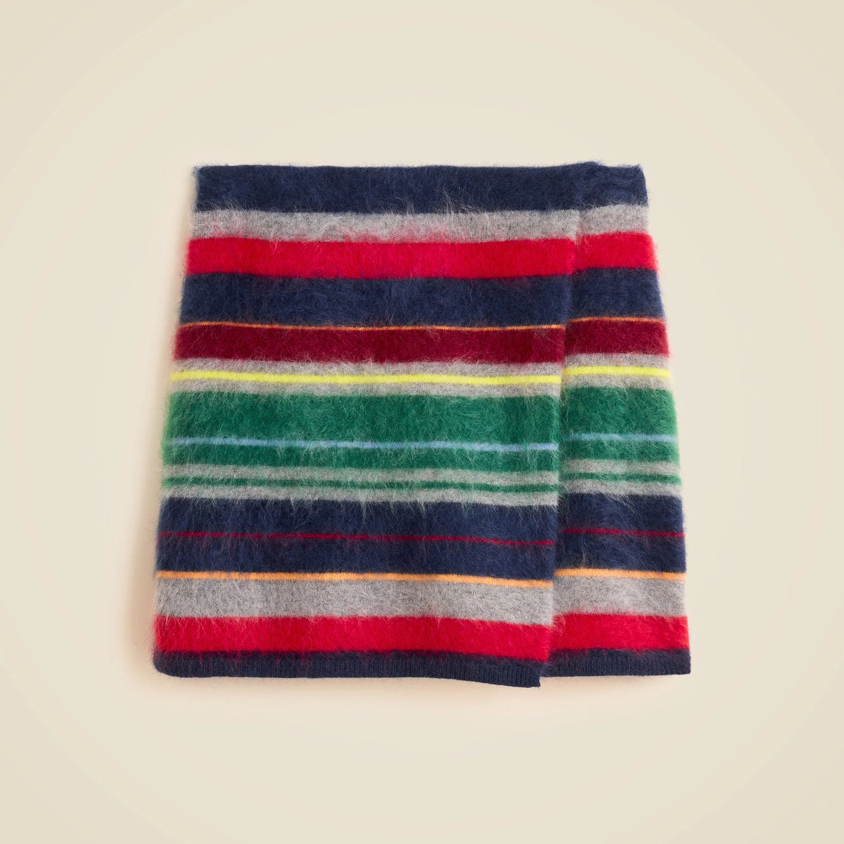 Collection brushed cashmere faux-wrap mini skirt in vintage stripe