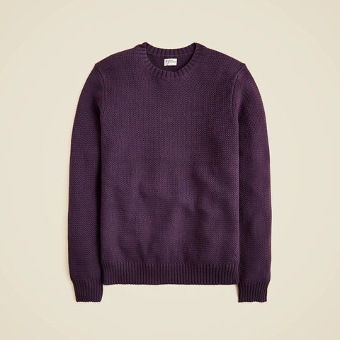 Basket-stitch cotton crewneck sweater