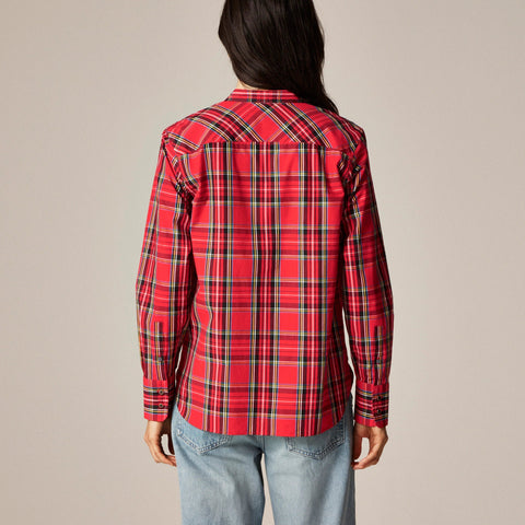 Jules tuxedo shirt in tartan cotton poplin