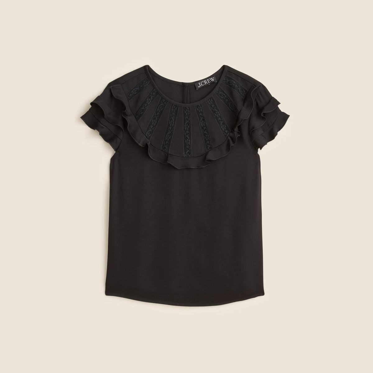 Flutter-sleeve shirt in crepe de chine