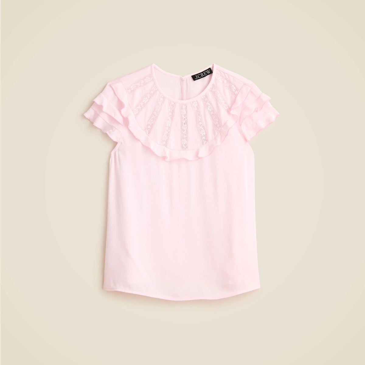 Flutter-sleeve shirt in crepe de chine