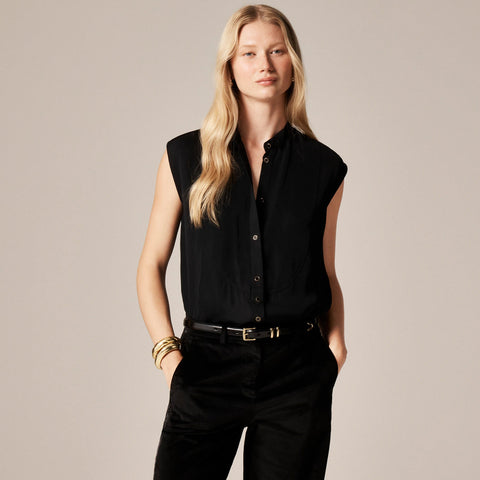 Jules sleeveless tuxedo top