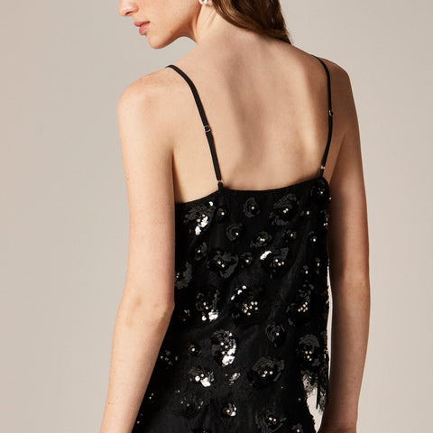 Lace-trim camisole with embellishments