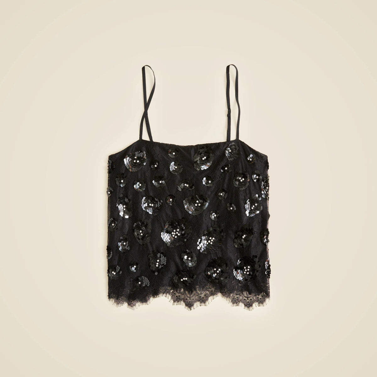 Lace-trim camisole with embellishments