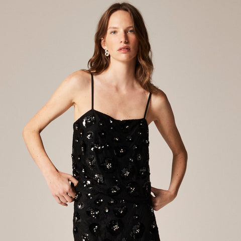 Lace-trim camisole with embellishments