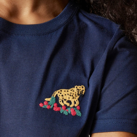 "Tiger" graphic T-shirt in broken-in jersey