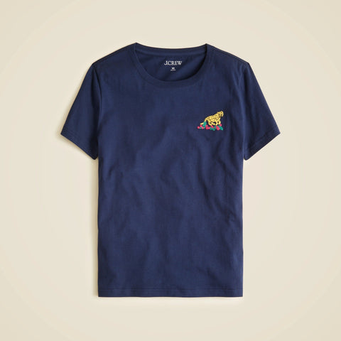 "Tiger" graphic T-shirt in broken-in jersey