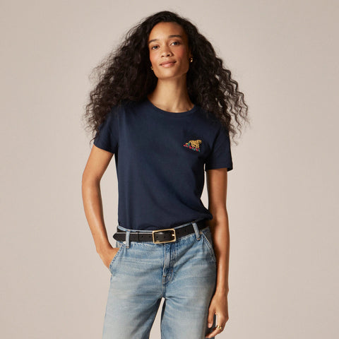 "Tiger" graphic T-shirt in broken-in jersey