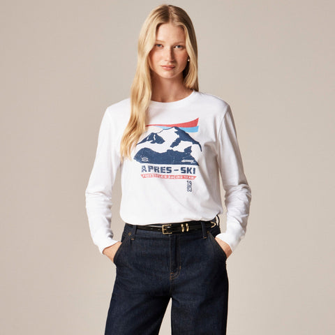 "Après-ski" graphic T-shirt in broken-in-jersey