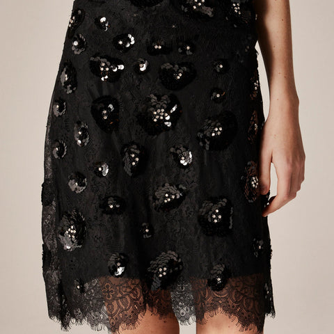 Collection lace-trim skirt with embellishments