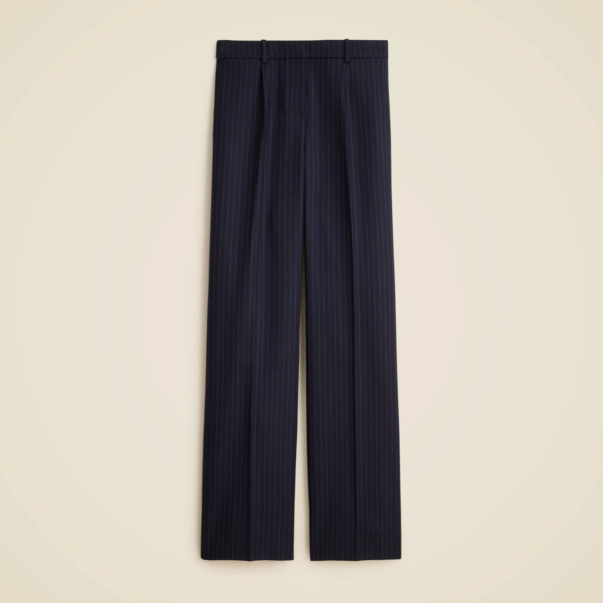 Relaxed-fit pleated pant in pinstriped wool blend