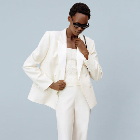 Double-breasted blazer in Italian tuxedo wool