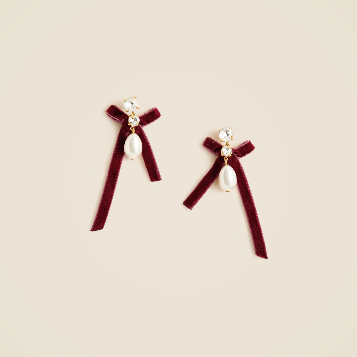 Bow pearl drop earrings