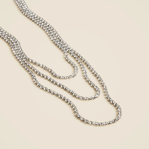 Layered crystal necklace