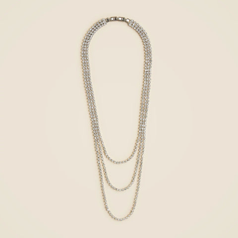 Layered crystal necklace