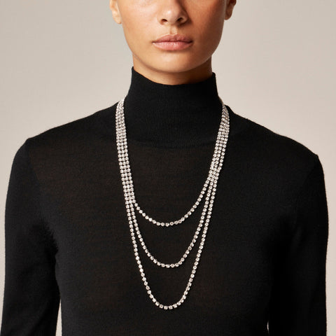 Layered crystal necklace