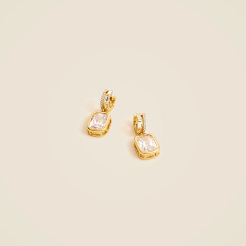 Bezel-set crystal drop earrings
