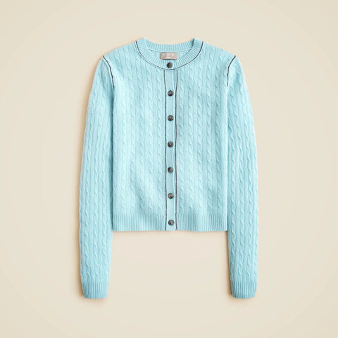 Cashmere contrast-trim cardigan