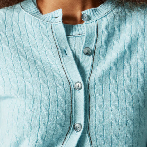 Cashmere contrast-trim cardigan