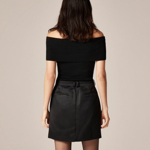 Mini trouser skirt in duchesse satin