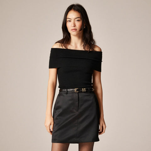 Mini trouser skirt in duchesse satin