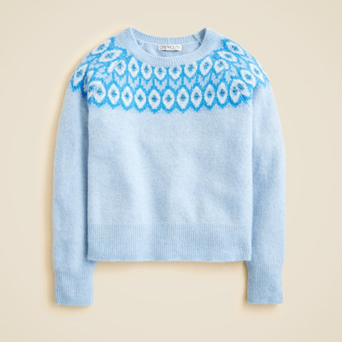 Girls' metallic Fair Isle sweater in Supersoft yarn