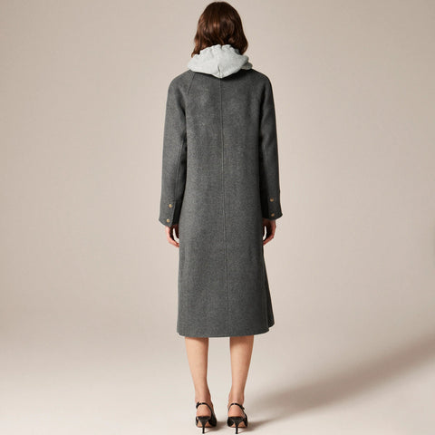 Petite long Barn Jacket™ in drapey wool blend